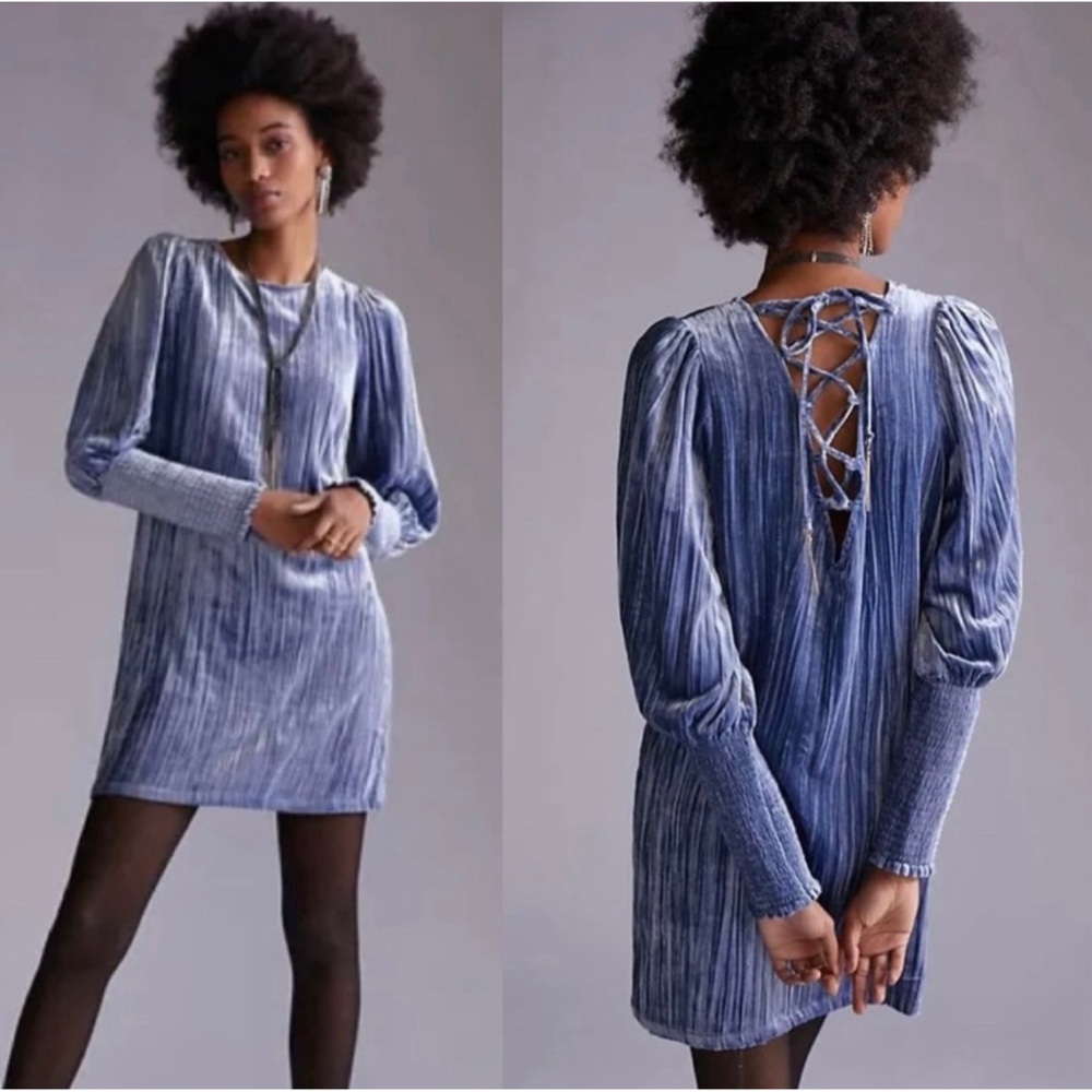Anthropologie Velvet Slate Shift Mini Dress NWT Size 10 (Medium)